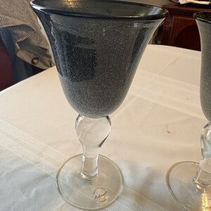 Set of 2 Artland Handblown Art Glass Goblets